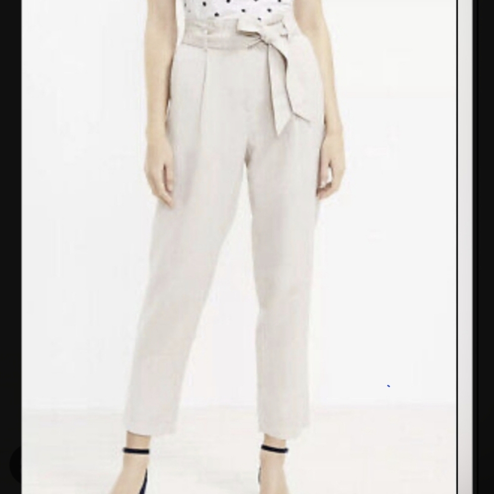 LOFT Cream Ankle Cropped Pants